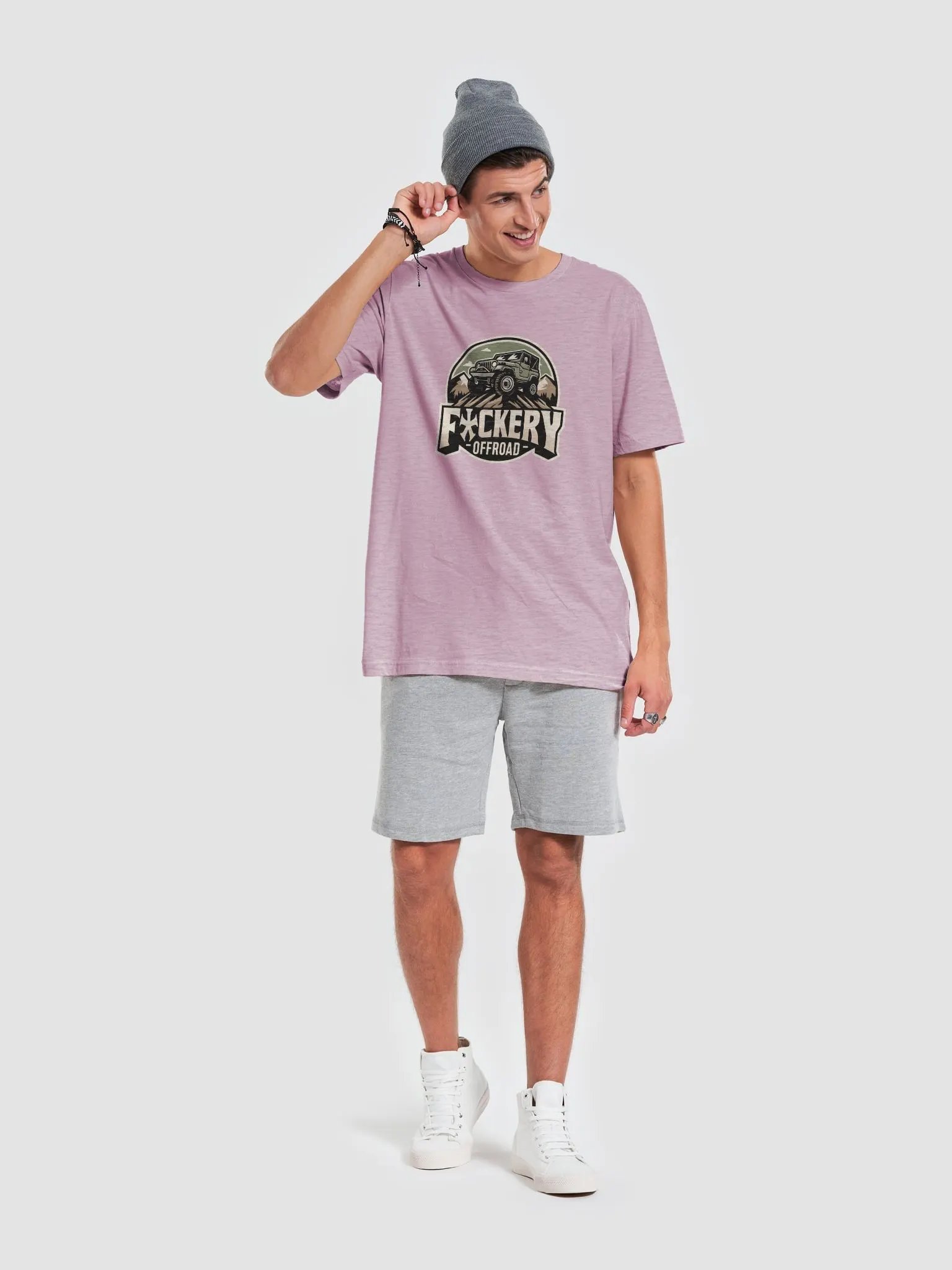 Unisex t-shirt with Fuckery Jeep Logo and Finesse Slogan (light colours) - Clean product image (57)