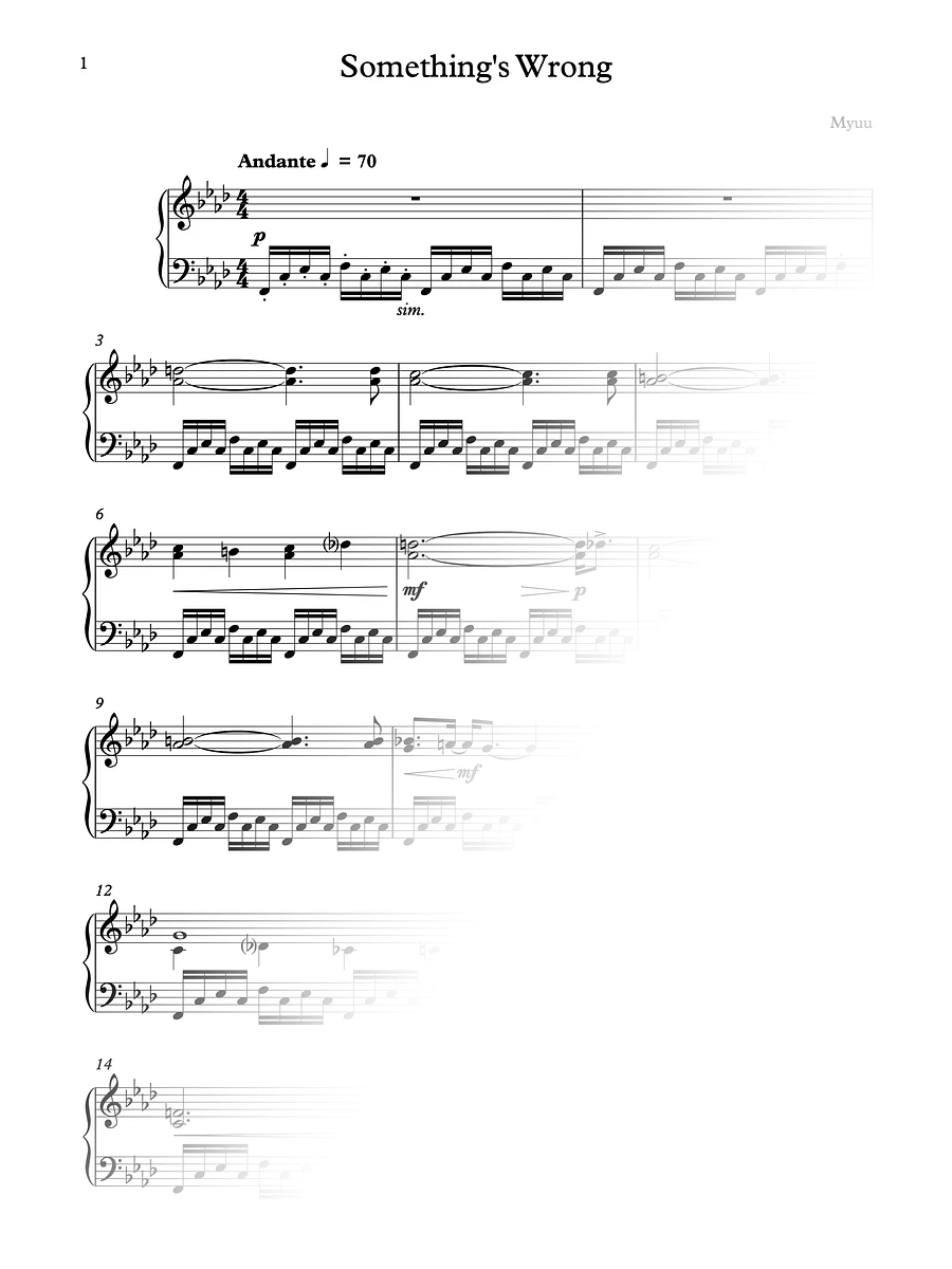 Sheet Music - Something's Wrong product image (1)