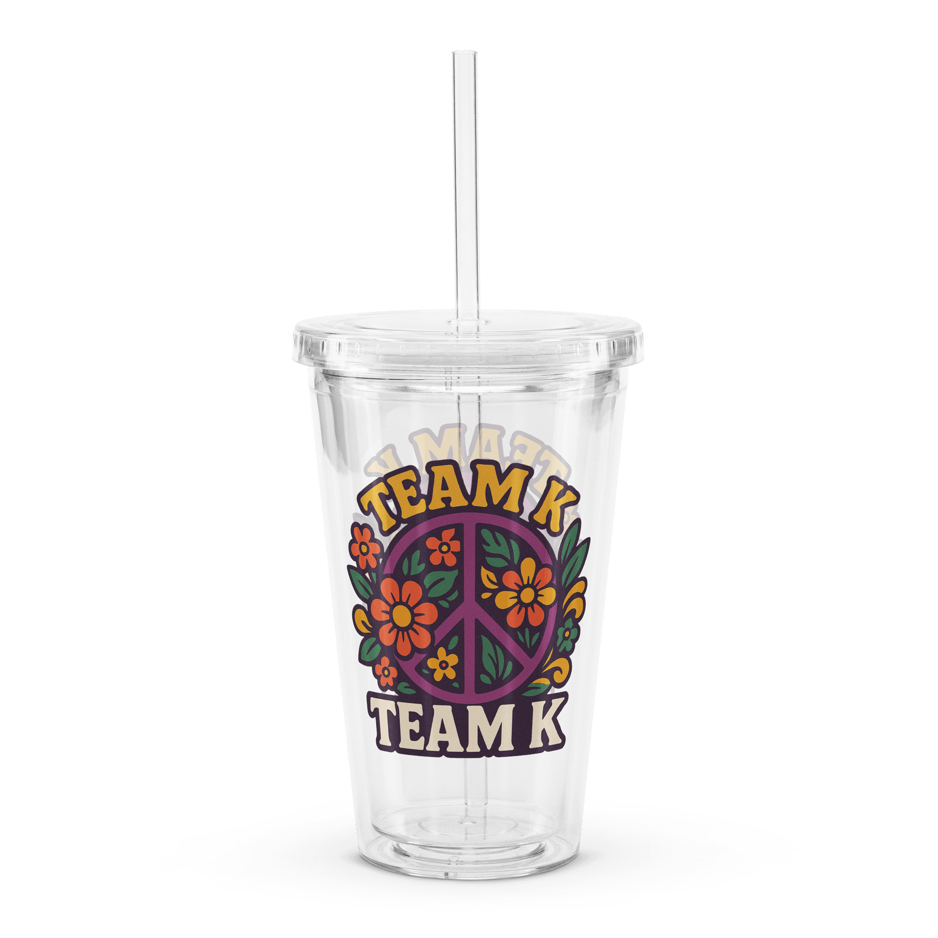 Team K 1960's Clear Plastic Tumbler product image (1)