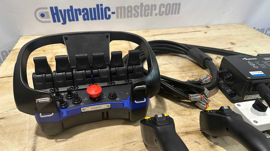 Radio Remote Scanreco RC400 6 functions + 2 JS Joysticks 6 functions PVG32 Danfoss DIN or AMP connectors Palfinger Hiab Fassi product image (3)