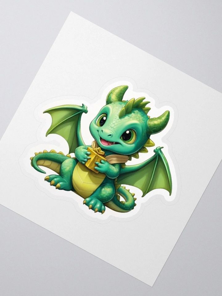 Cute Baby Green Dragon V.1 Sticker product image (2)