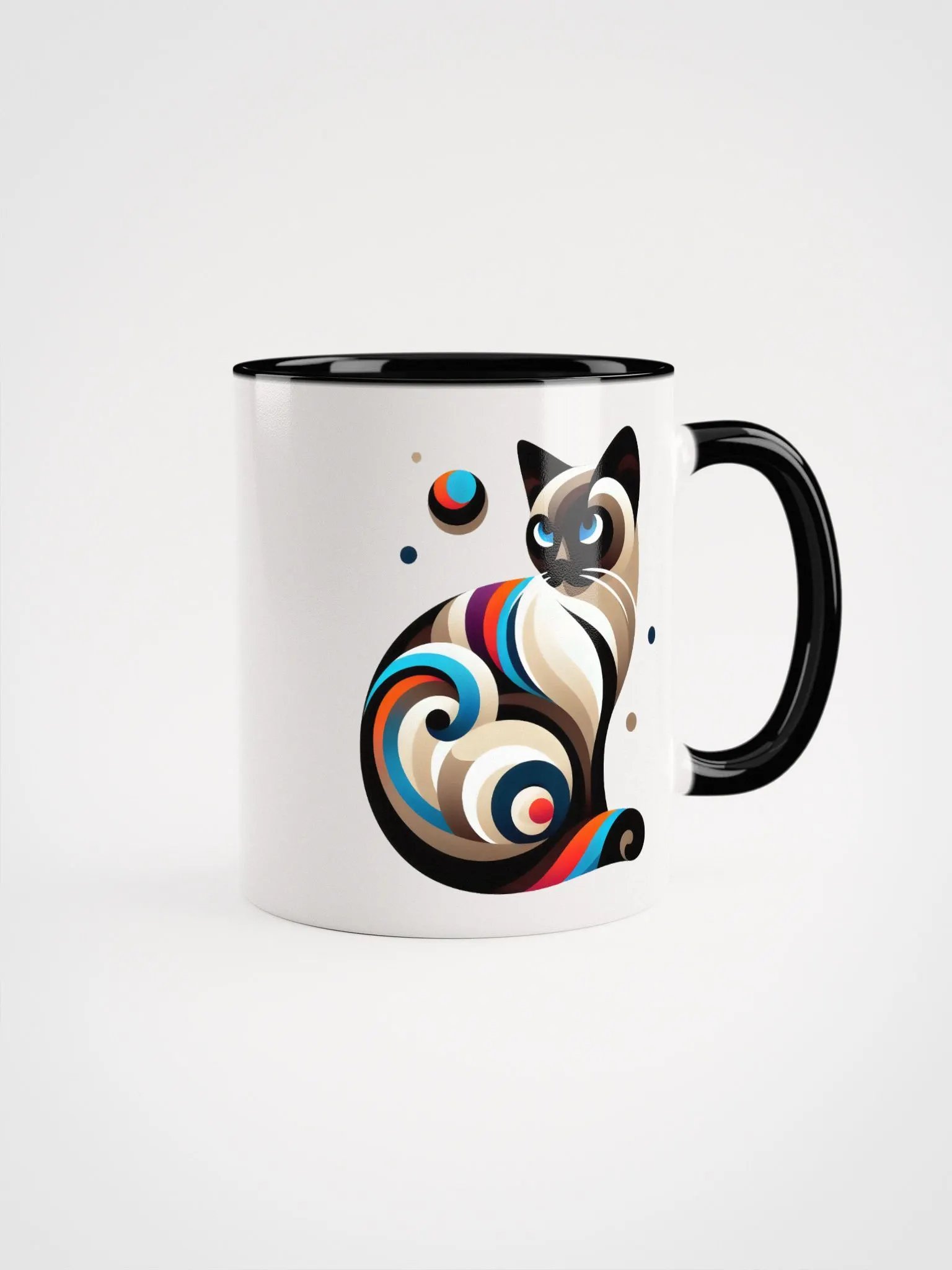 Abstract Siamese Cat Mug with Color Inside product image (3)