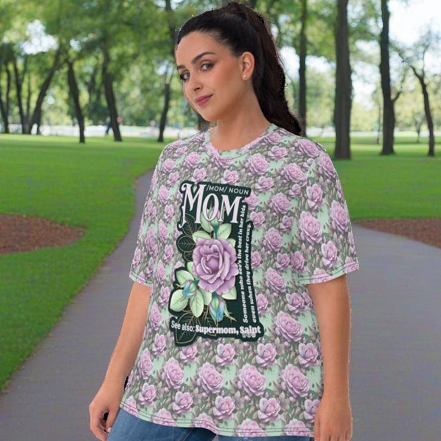 Funny Mom Floral All Over Print T-shirt product image (3)