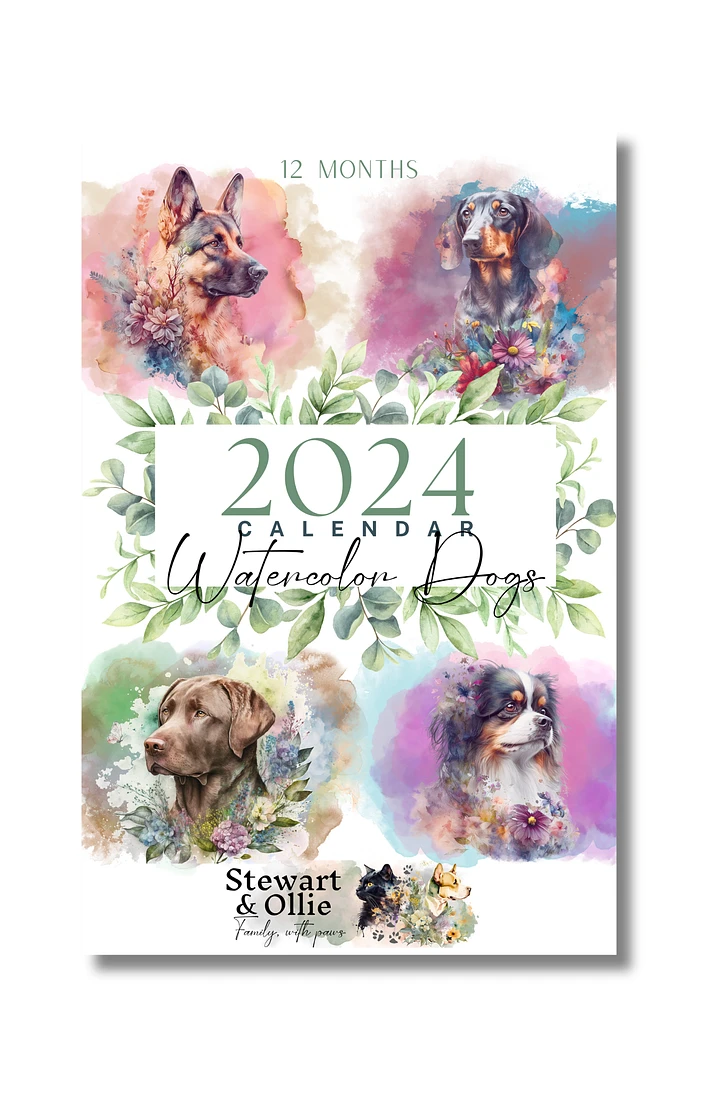 Watercolor Dogs 2024 Wall Calendar, 12 Month product image (1)