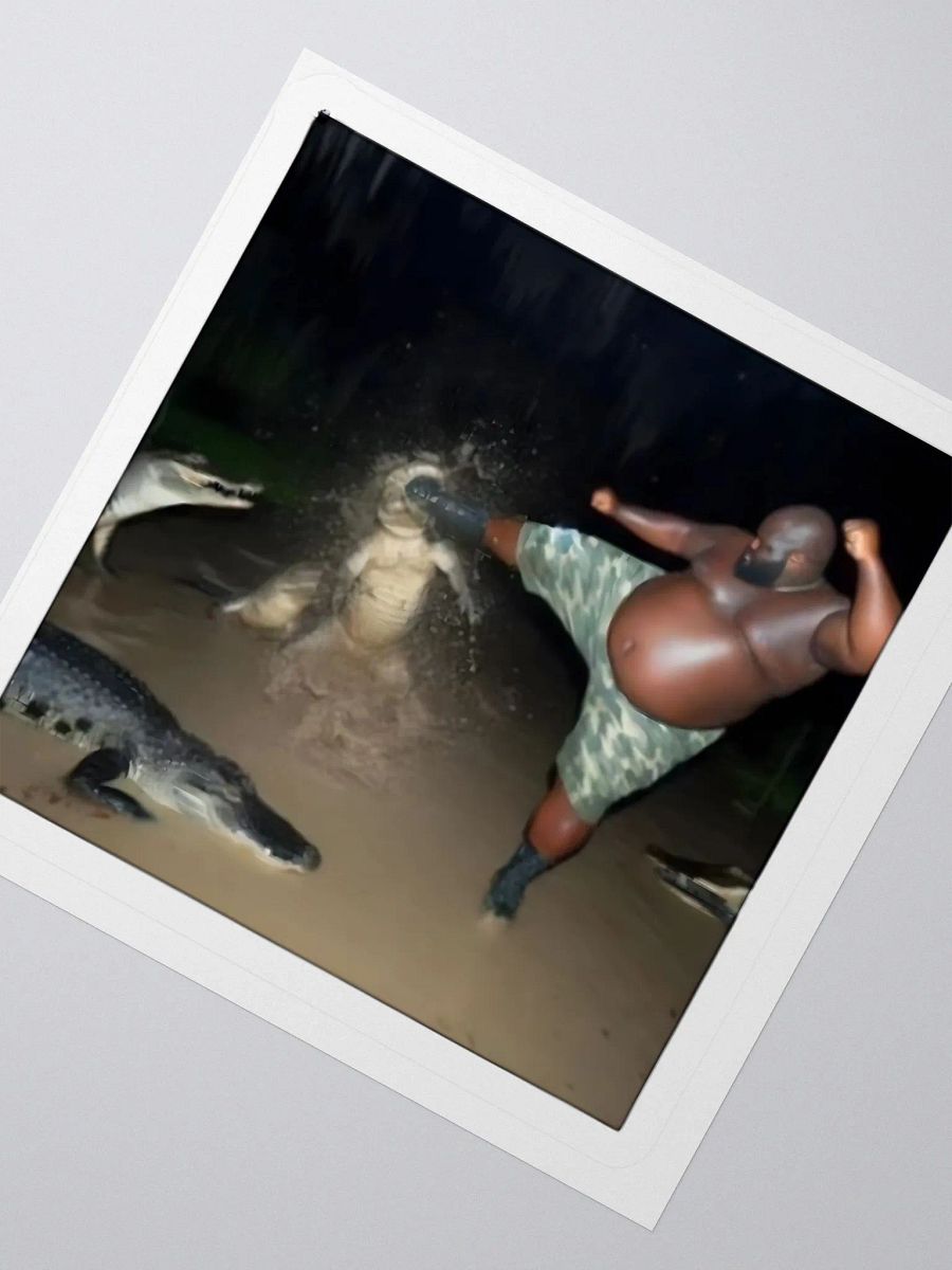 Man Kicking Alligator Sticker product image (2)