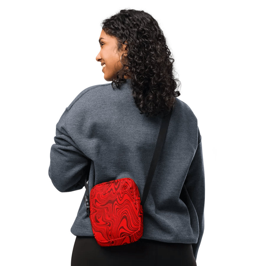 Utility Crossbody Bag - Abstract Red Swirls product image (6)