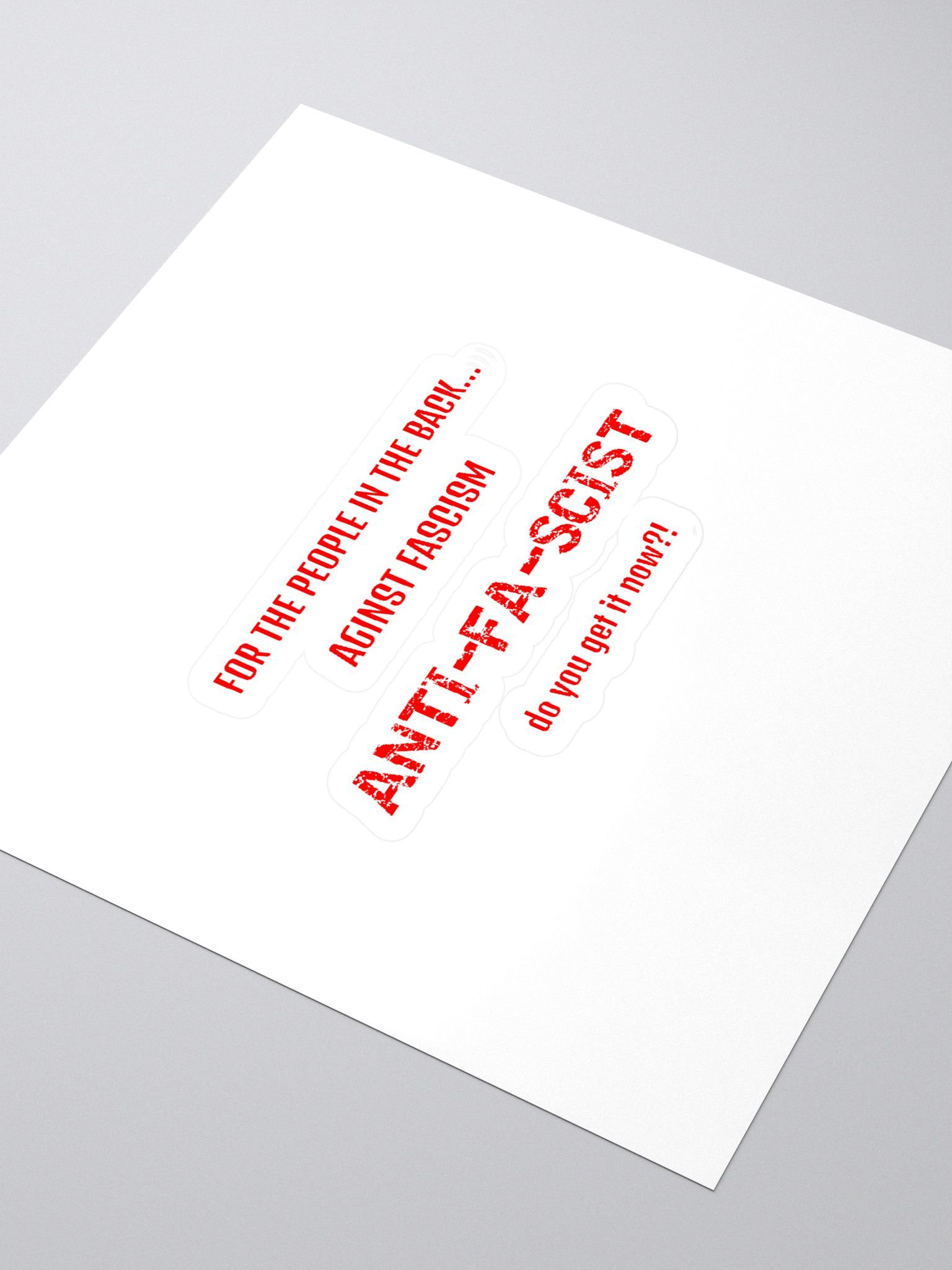 Bold Anti-Fascist Kiss Cut Stickers product image (3)