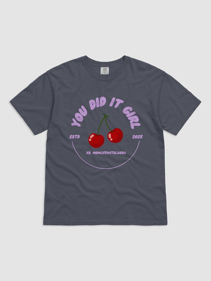 You Did it Girl Cherries Comfort Colors Tee - Lilac/Navy product image (1)