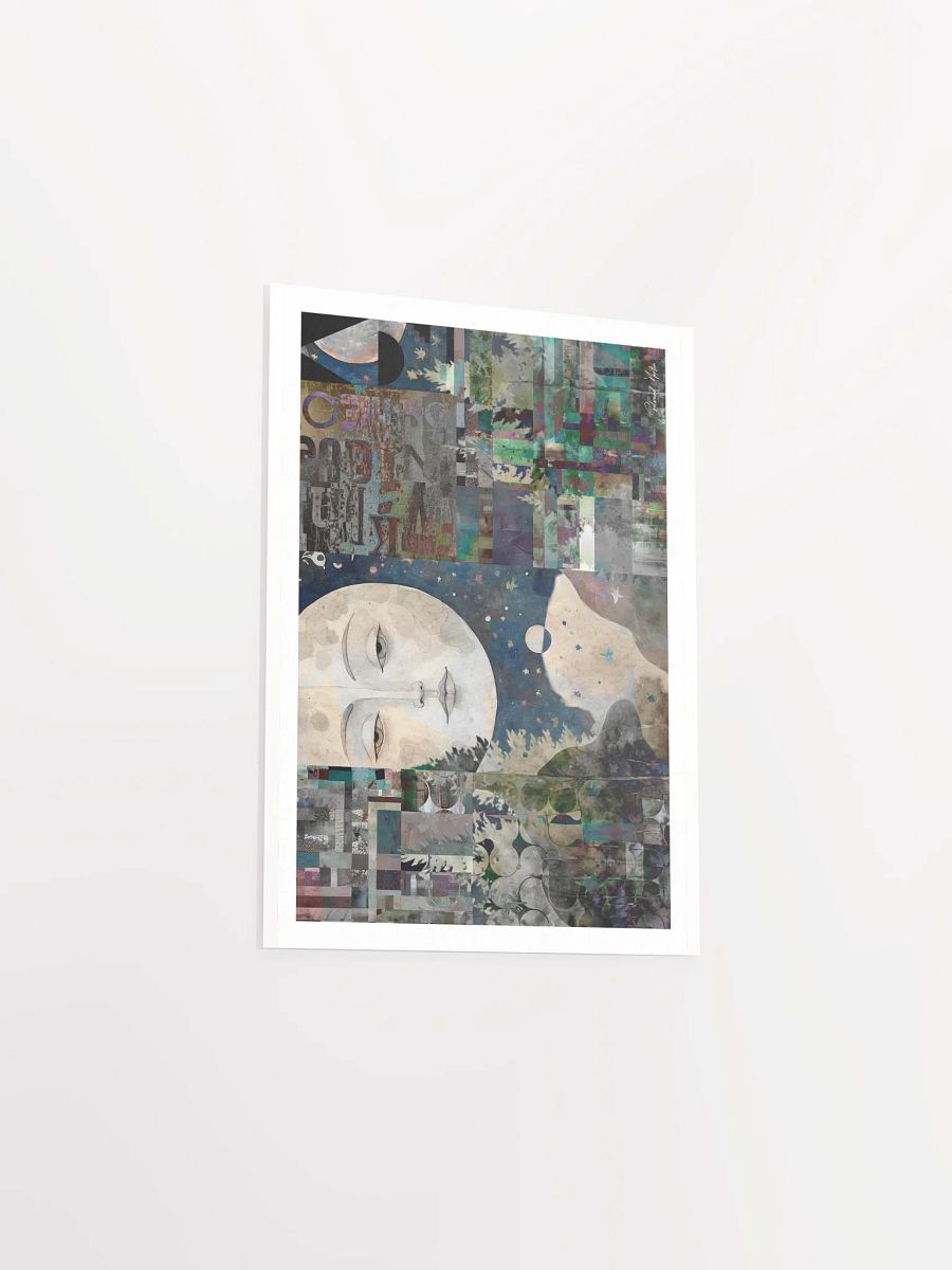 'Lunar Guide' by Edward Martin-Mixed Media Collage: Celestial Face Poster product image (4)