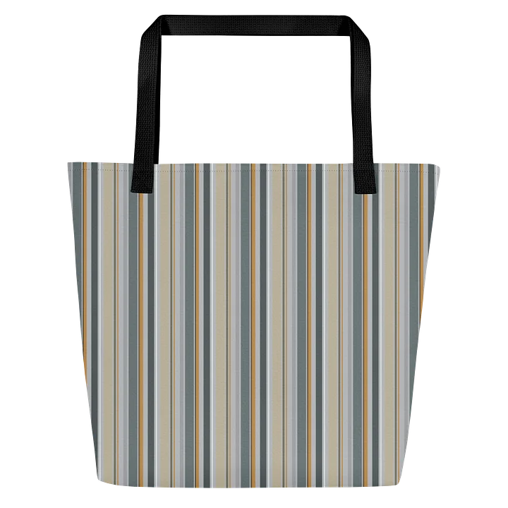 Harvest Stripes Fall Pattern – All-Over Print Large Tote Bag with Pocket product image (1)