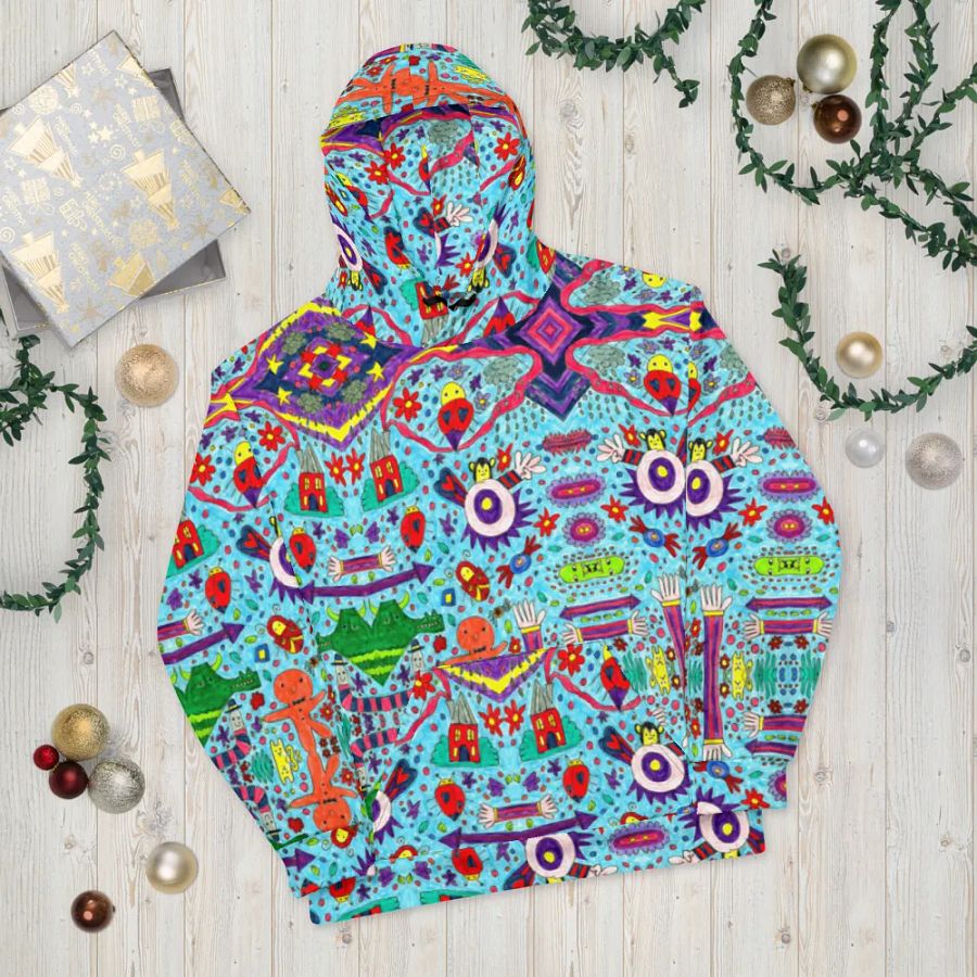 Abstract Doodle Characters Unisex Pull Over Hoodie product image (10)