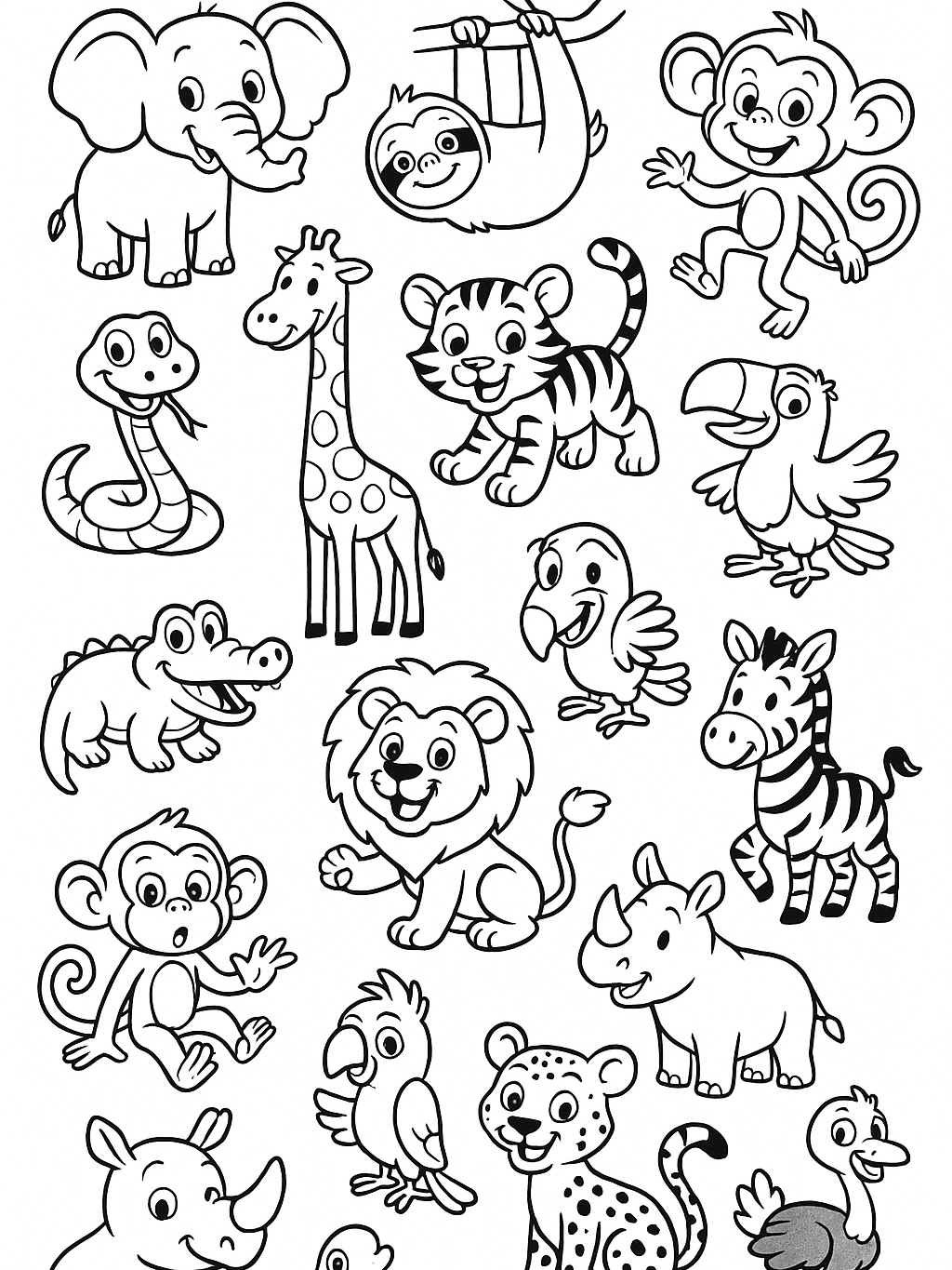 40+ Funny Jungle Animals Vector Graphics Instant Download product image (3)