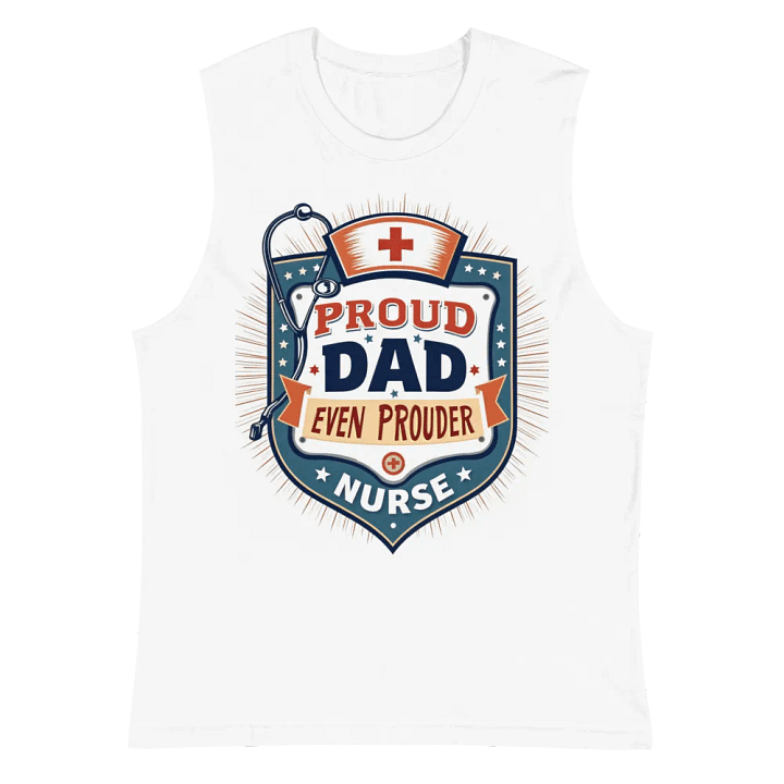 Proud Nurse Dad Shield Muscle Tank product image (2)