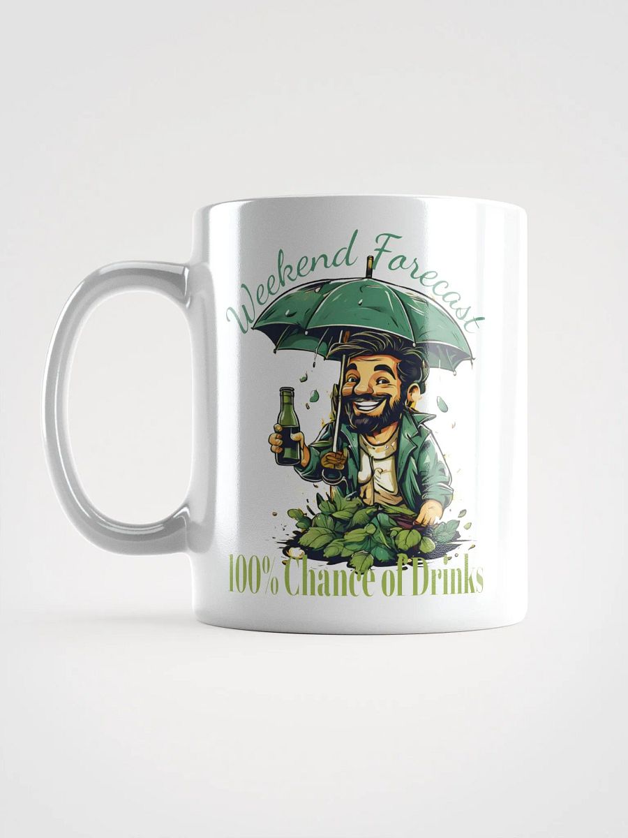 Weekend Forecast: 100% Chance of Drinks Funny White Glossy Mug | Wine Lover's Gift | Humorous Mug for Fun Weekends product image (6)
