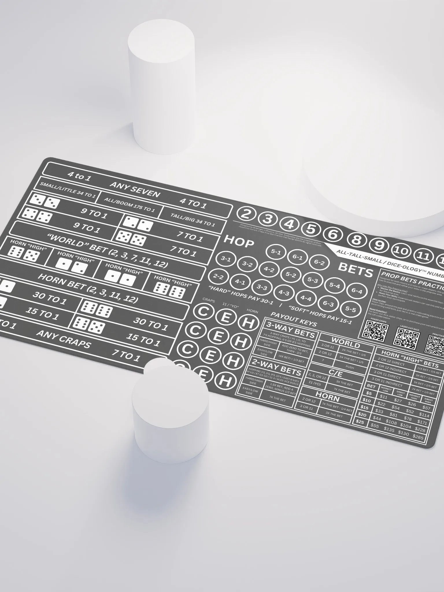 Craps Prop Box Practice Pad - Grayscale product image (3)