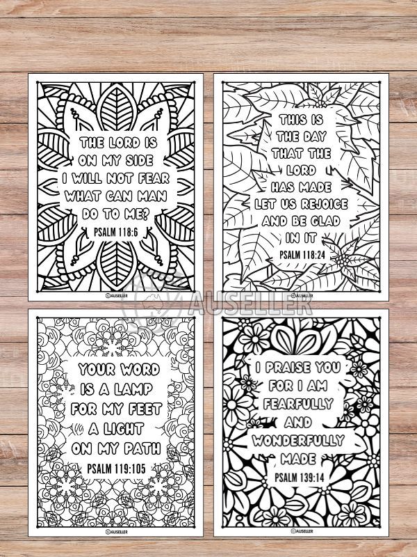 Printable Christian Colouring Book For Women - Colour In Devine Poetry: PSALMS product image (9)