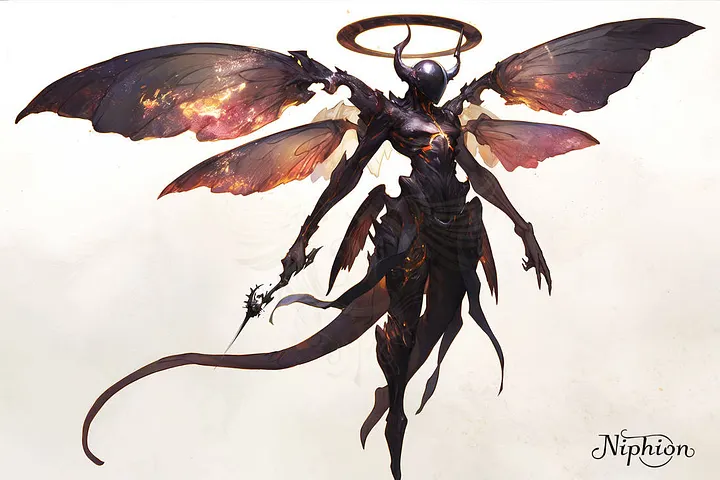 High-Resolution Digital Art – Abyssal Seraph, Character Design #4 product image (1)