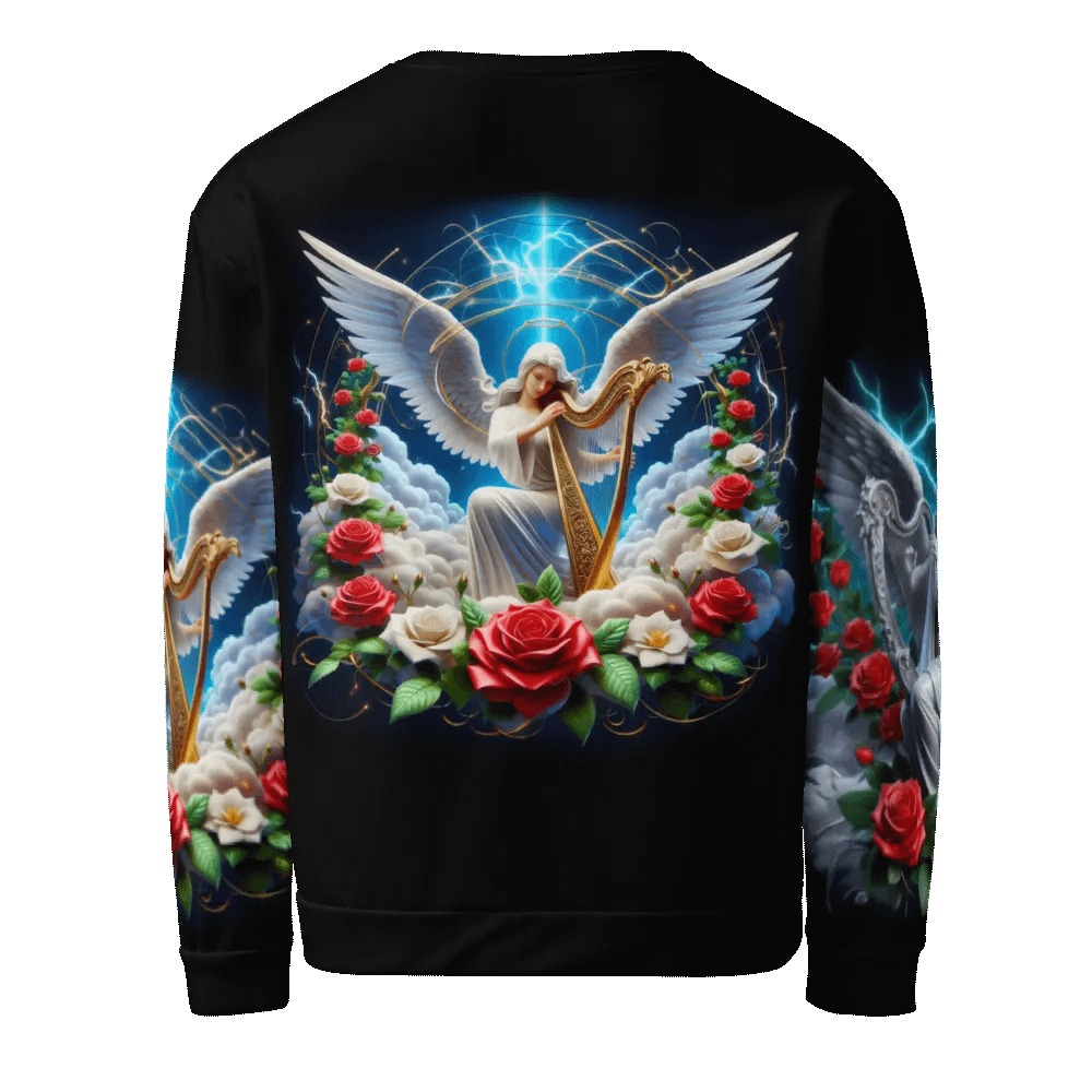 Angels making Music with a Harp - All-Over Unisex Sweatshirt #22 product image (2)