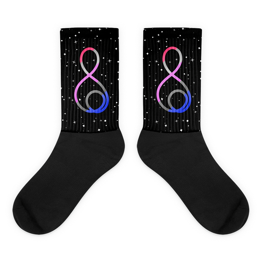 Treble Clef (Genderfluid) - Black Foot Sublimated Socks product image (1)