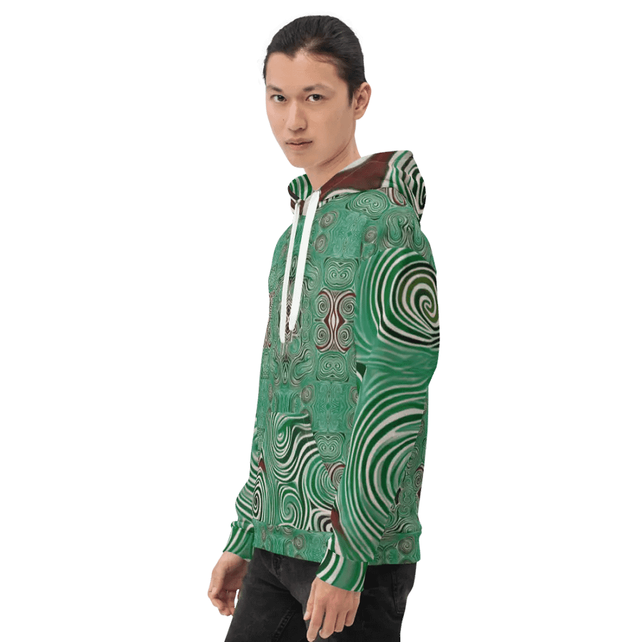 Funky Cool Green Liquid Tie-Dye Hoodie product image (2)