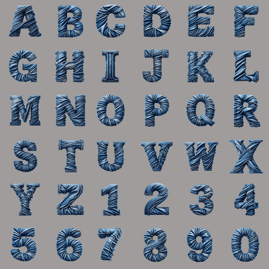 Denim Jeans Alphabet Font product image (1)