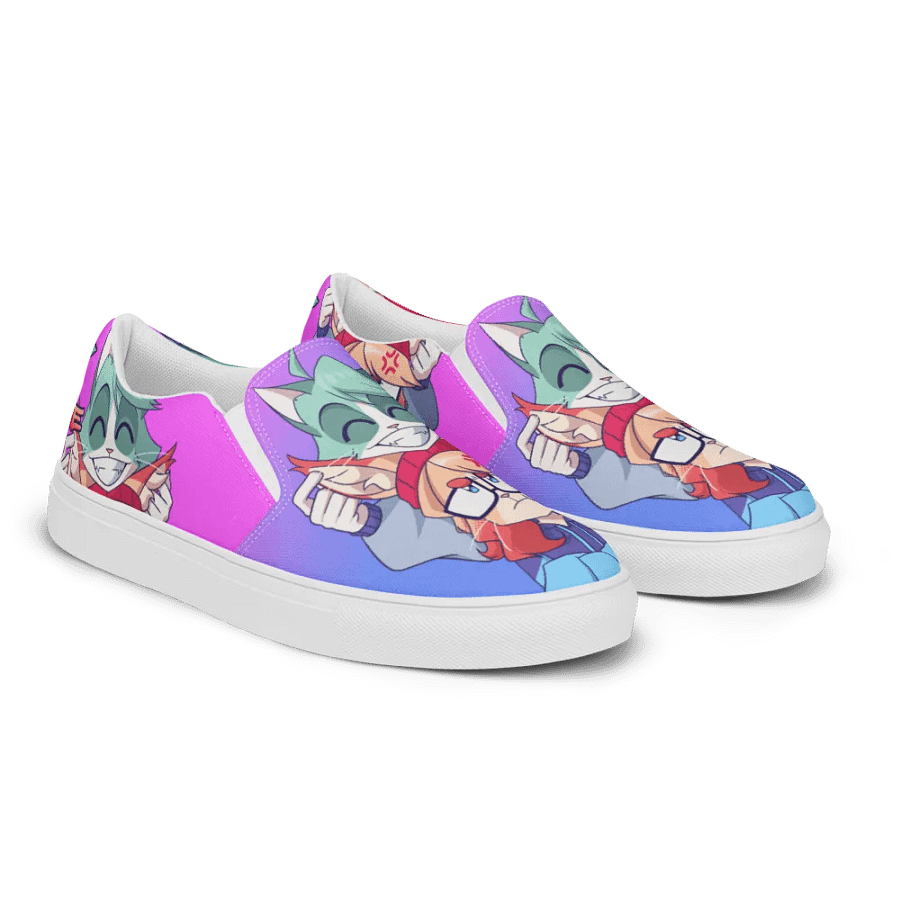 Cyan Teasing Alice's Ears Women Slip-On Canvas Shoes product image (6)