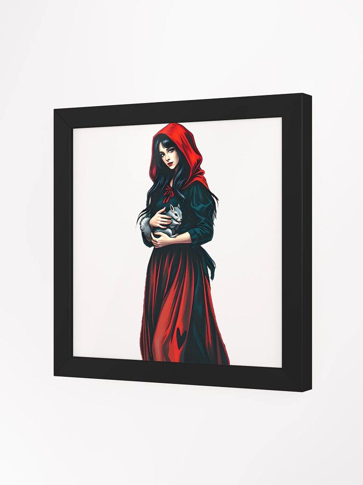Enchanted Red Hood Framed Matte print- a girl and her short tailed squirrel product image (8)