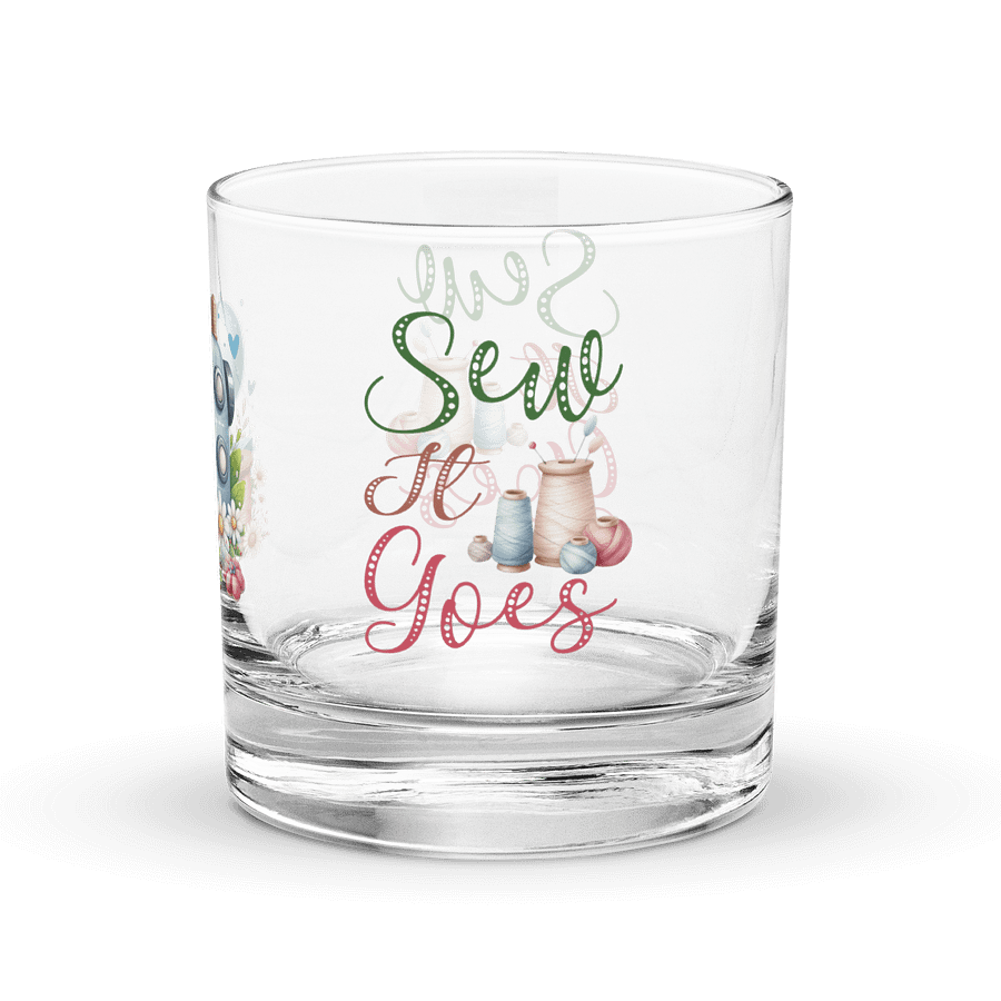Sew It Goes Sewing Machine Rocks Glass product image (2)