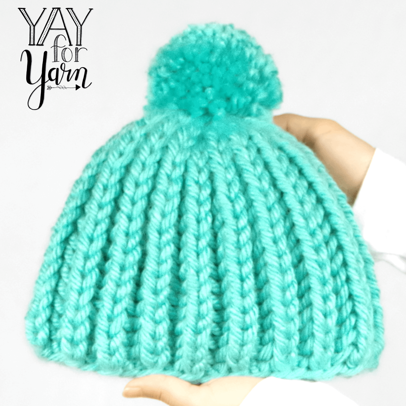 Easy SHORTCUT Brioche Pom Pom Hat - PDF Knitting Pattern & Video Tutorial product image (3)