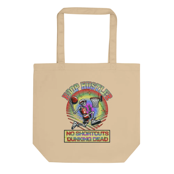 Hoop Hustler No Shortcuts Dunking Dead Skeleton Rainbow Eco Tote product image (1)