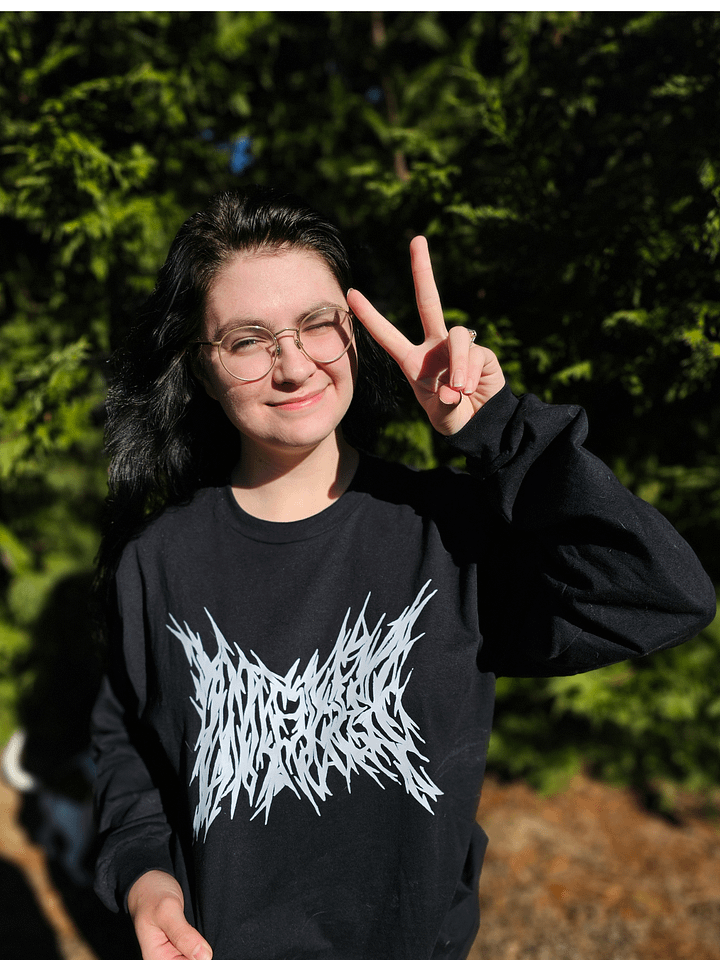 Death Metal Logo Long Sleeve Tee (White Text) product image (2)