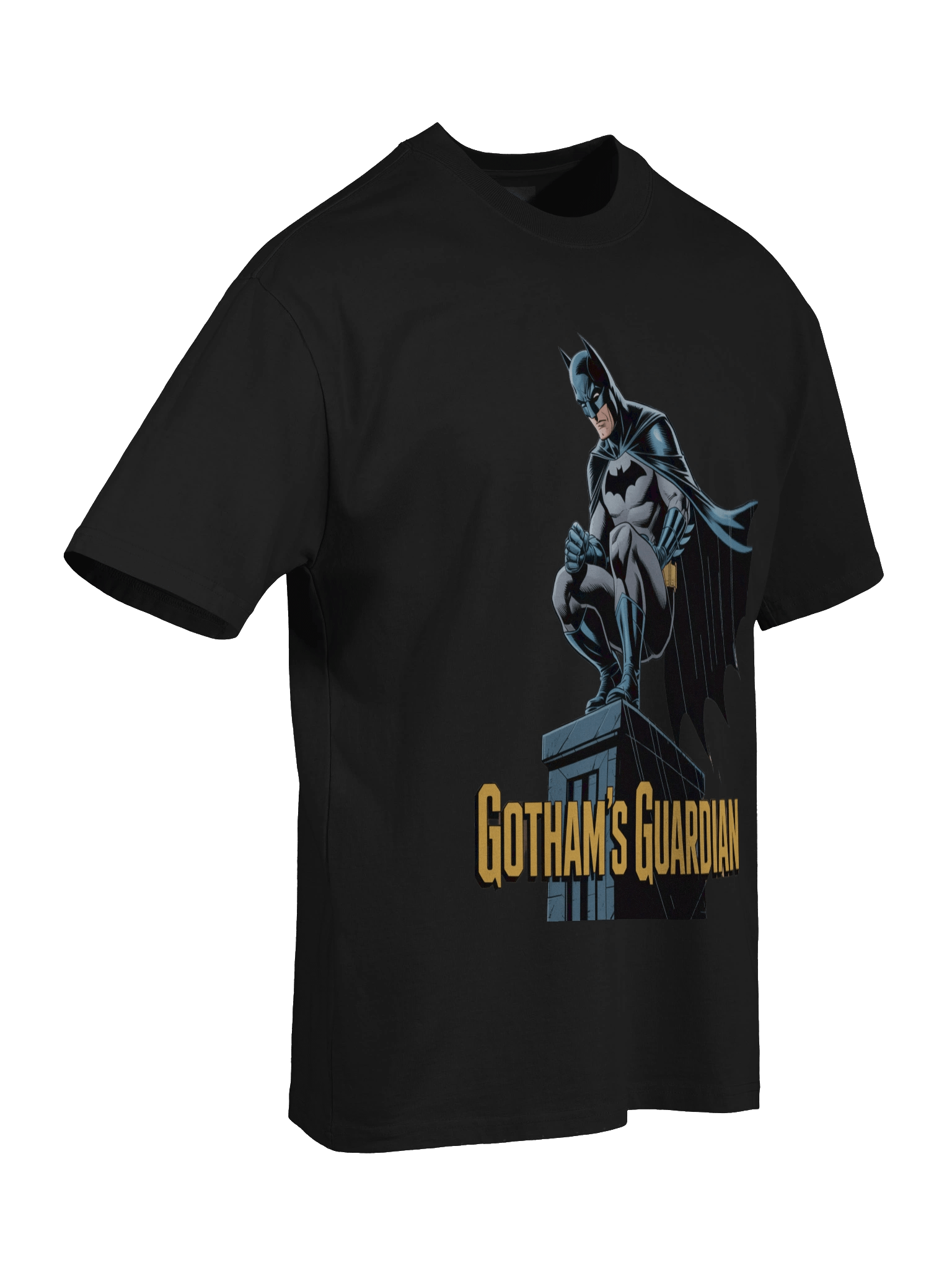 Perched Protector: Gotham's Guardian Batman Oversized Faded T-Shirt product image (8)