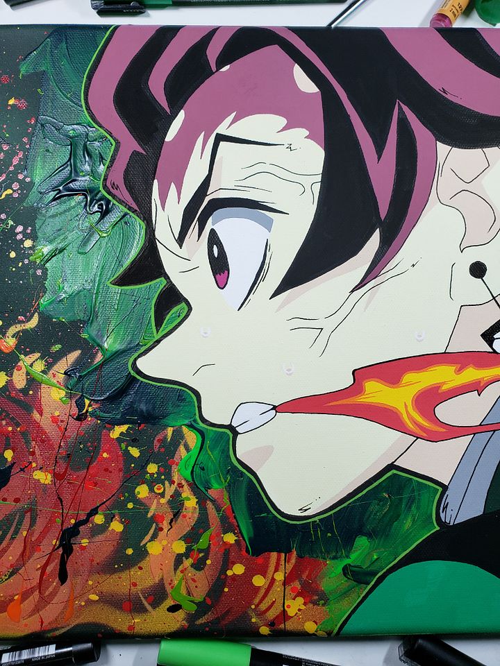 Fire Breathing ( Wood Panel Canvas Painting ) product image (2)