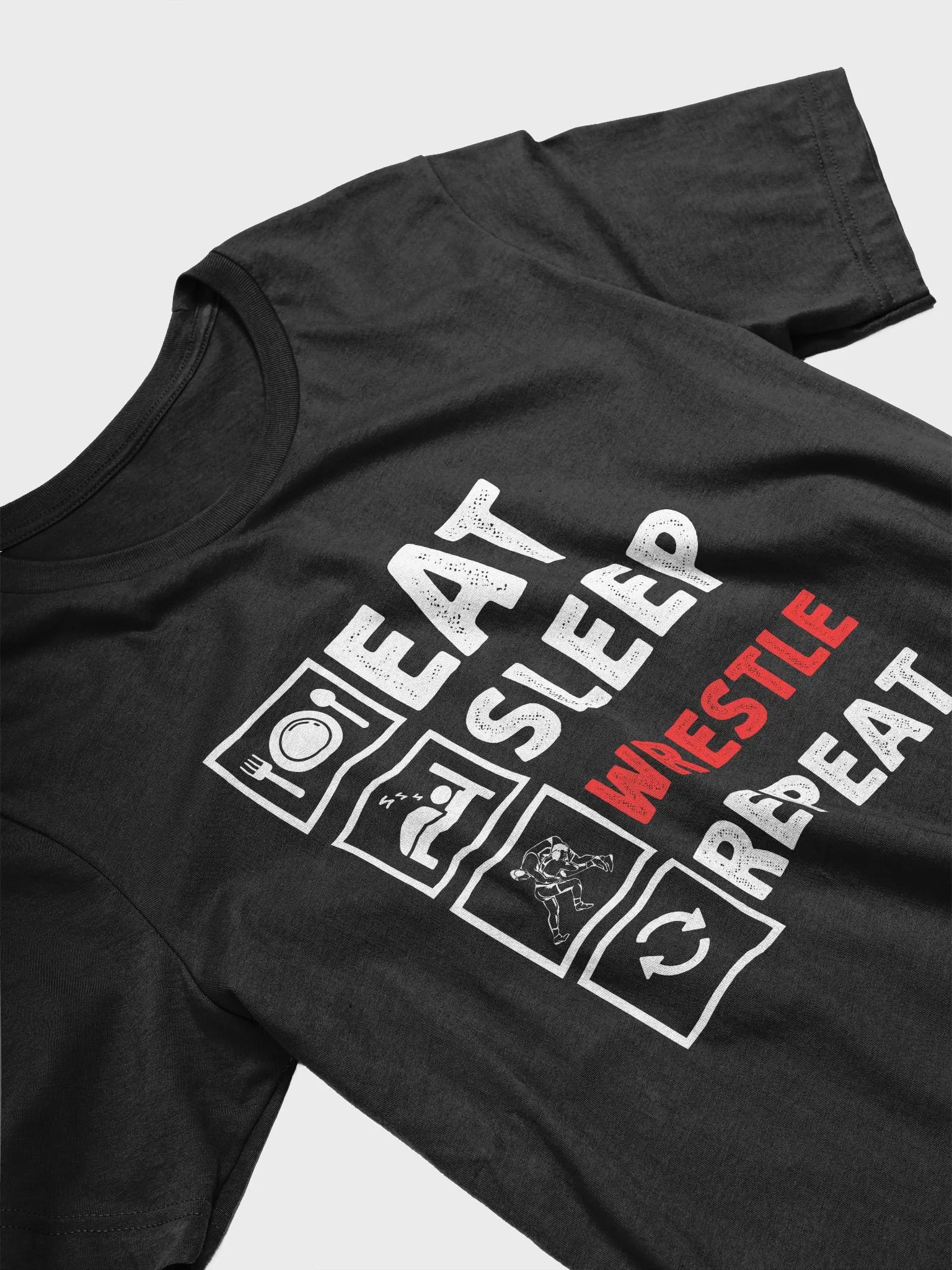 Eat Sleep Wrestle Repeat T-Shirt | Wrestling Lover Shirt product image (3)