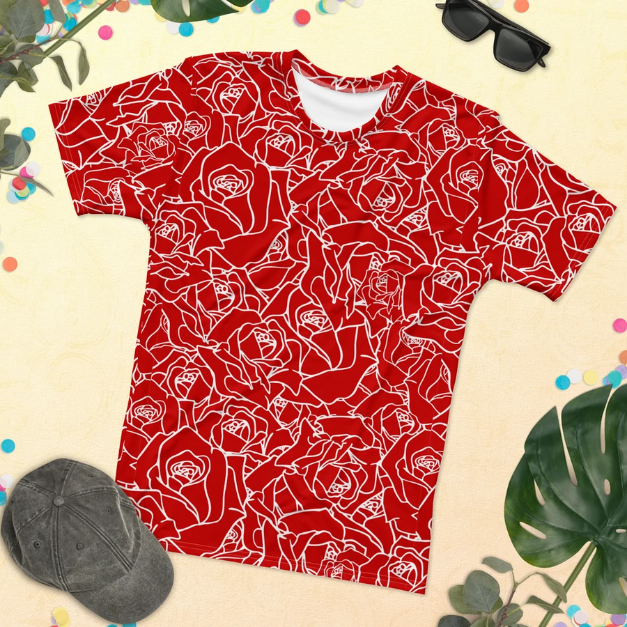 Loads of Roses · red-white crew neck t-shirt product image (25)