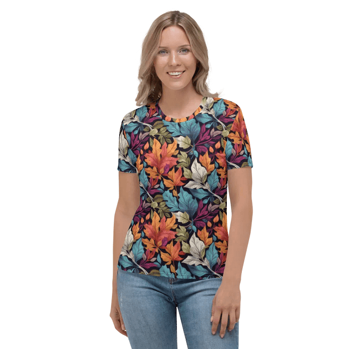 Leaf Pattern All Over Print T-shirt product image (2)