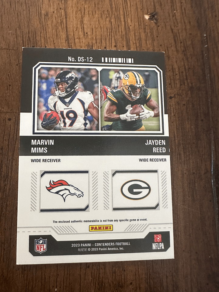 Rookie Jayden Reed and Rookie Marvin Mims Jersey Collectible product image (2)