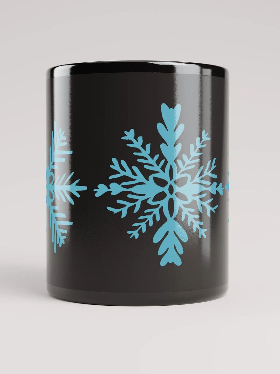 Simple Snowflakes Black Glossy Mug product image (5)