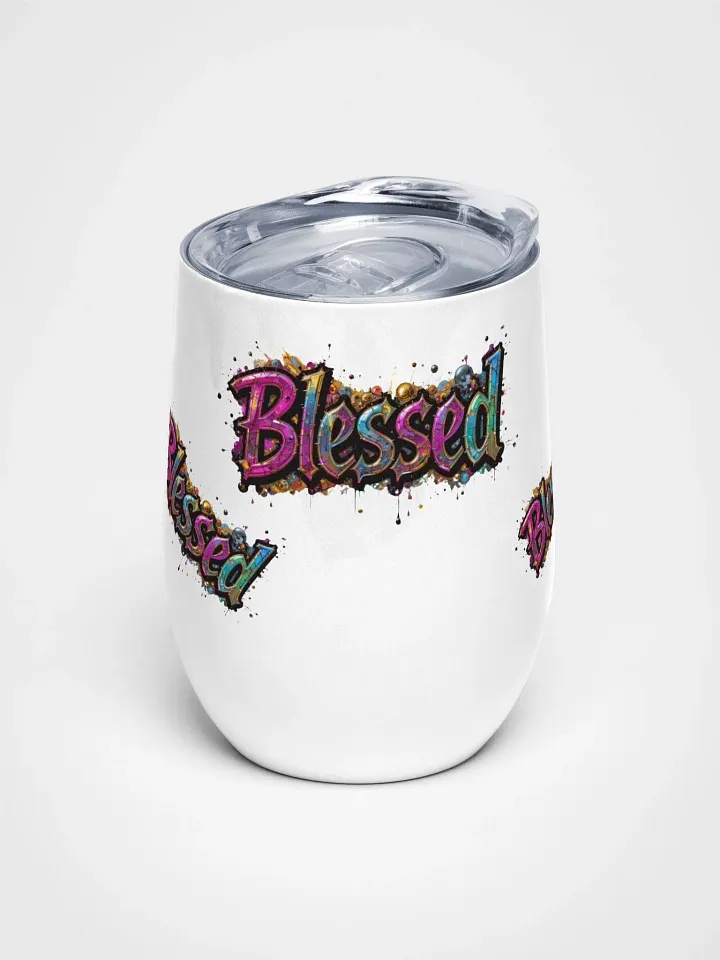 Blessed Glitter Wine Tumbler product image (1)