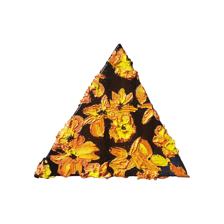 'Orange and Yellow Thunbergia' - UV Reactive / Glow in the Dark Impasto Painting product image (1)