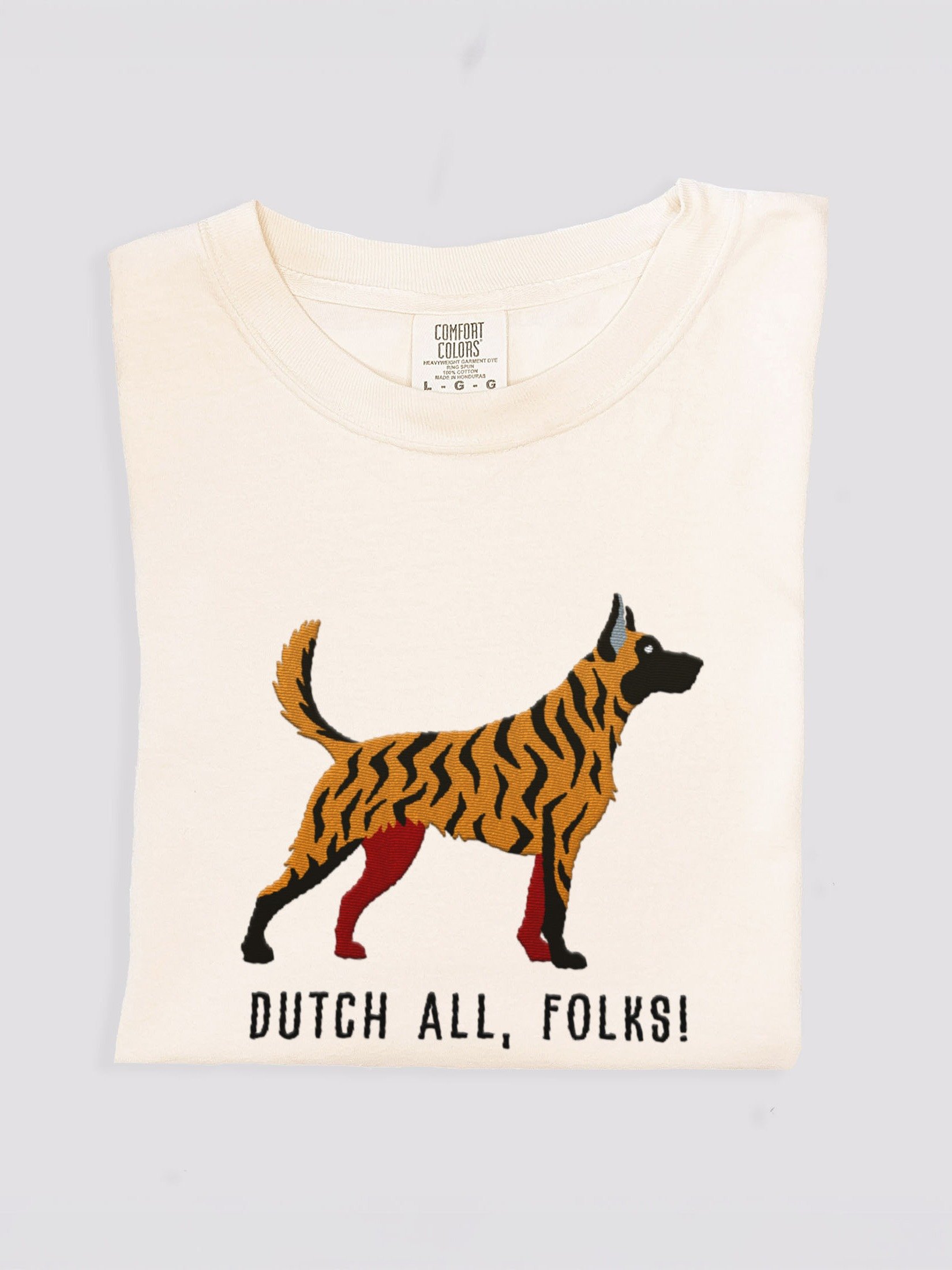 Dutch All, Folks! T-Shirt(Embroidered) of a Dutch Shepherd(Brindle) product image (2)