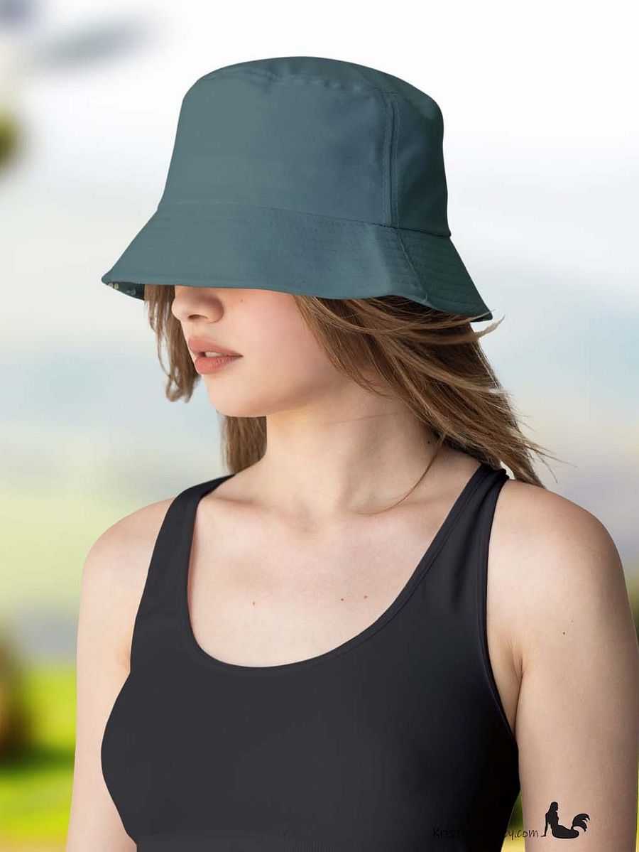 Hedgehogs Reversible Bucket Hat in Hedgehogs on Teal and Solid Teal product image (6)