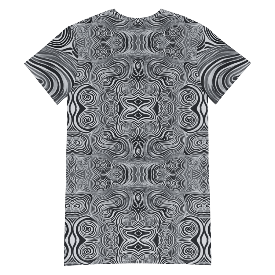 Funky Black & White Noir Liquid Tie-Dye T-shirt Dress product image (9)