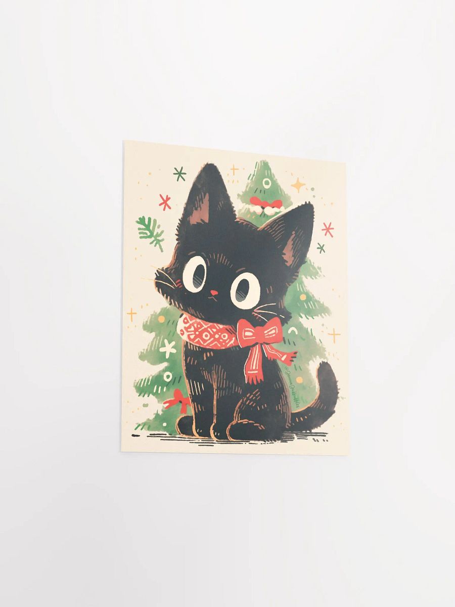 Holiday Sweater Bow Cat | Matte Paper Print product image (4)