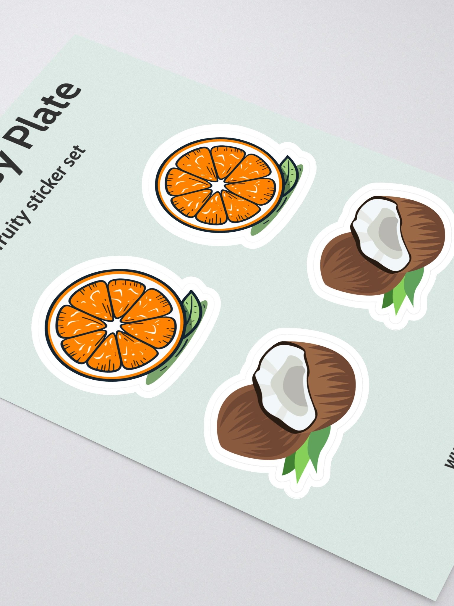 Orange and Coconut Duo Kiss-Cut Sticker Set product image (2)