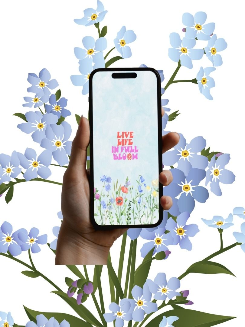 🌺 Live Life In Full Bloom Digital Phone Wallpaper PDF Download 🌺 product image (1)