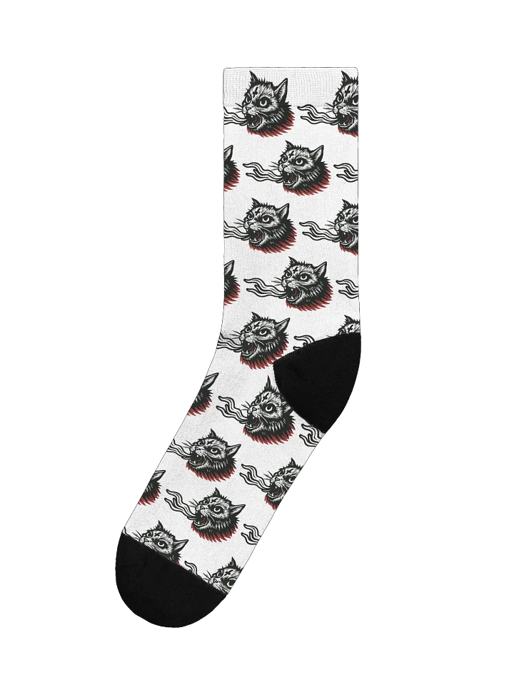 Flame cat Pattern Socks product image (1)