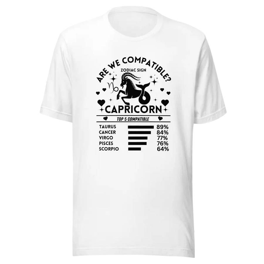 Capricorn Zodiac Sign Romantic Compatibility T-Shirt - Bella Canvas 3001 Unisex Staple T-Shirt - Light Colors product image (3)