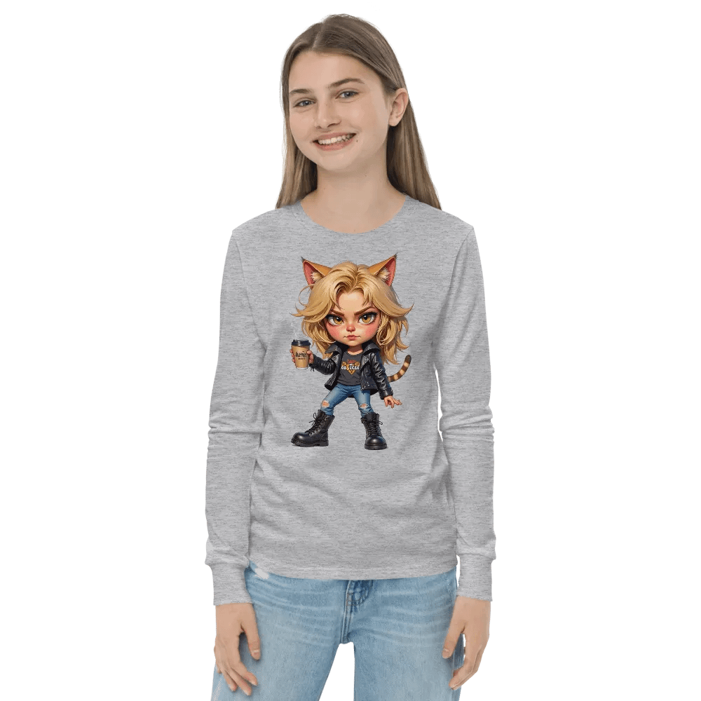 Fierce Feline Coffee Lover Youth T-Shirt product image (21)
