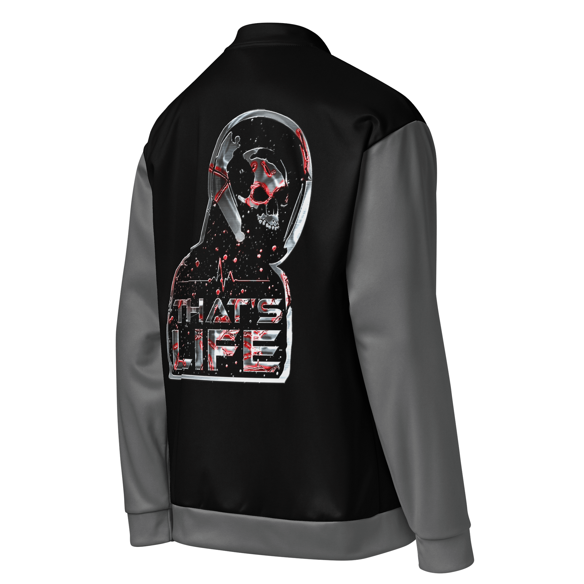 That's Life Grey Sleeves Bomber Jacket product image (4)